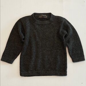 Baby Alpaca Crewneck Kids Sweater Size 4 Gray Long Sleeve